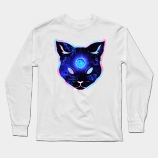 Shocking prismatic iridescent psychic cat Long Sleeve T-Shirt